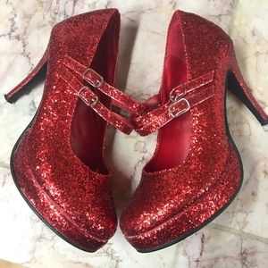 Red Glitter Heels